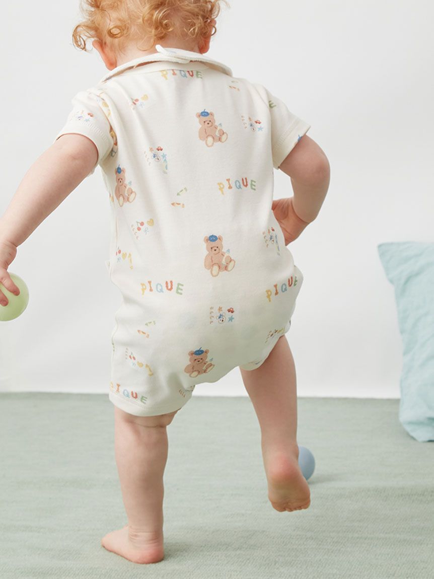 GELATO PIQUE KIDS & BABY「【BABY】ドローイングベア柄ロンパース」|ロンパース|