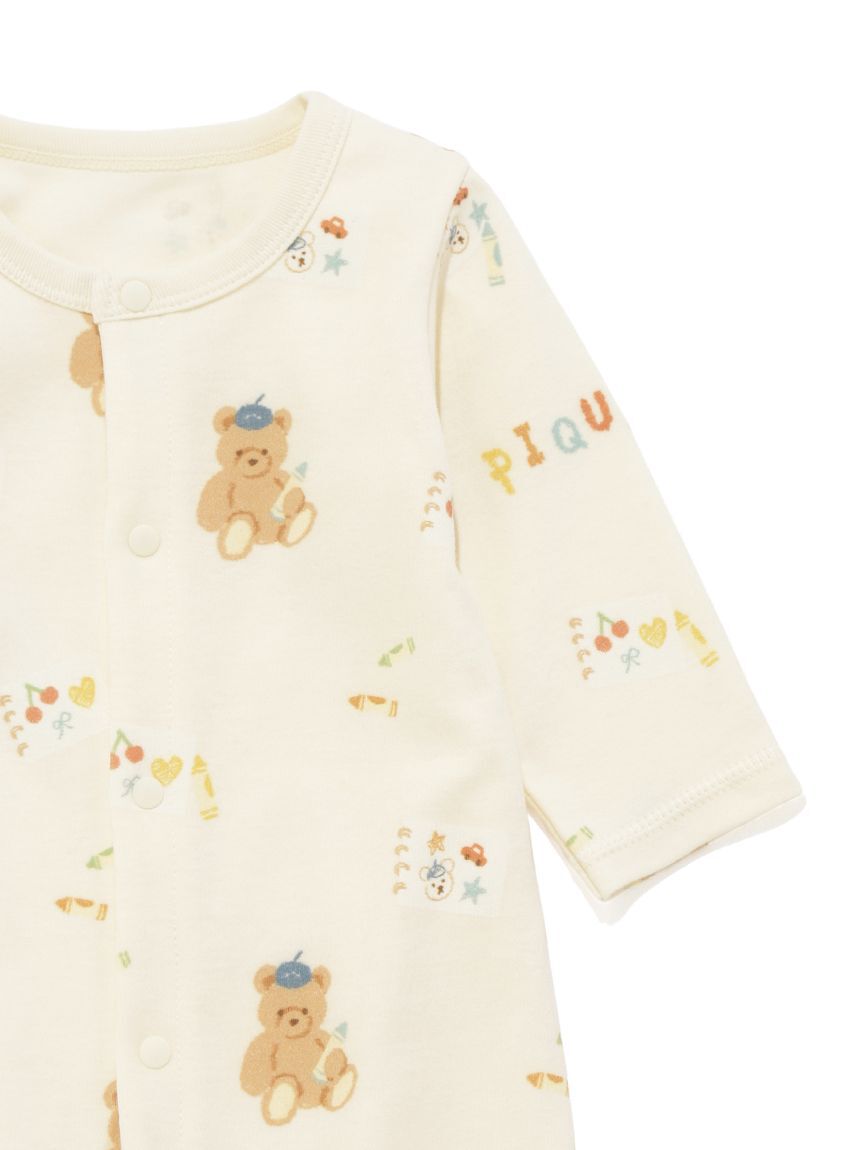 GELATO PIQUE KIDS & BABY「【新生児】ドローイングベア柄2WAYオール」|ロンパース|