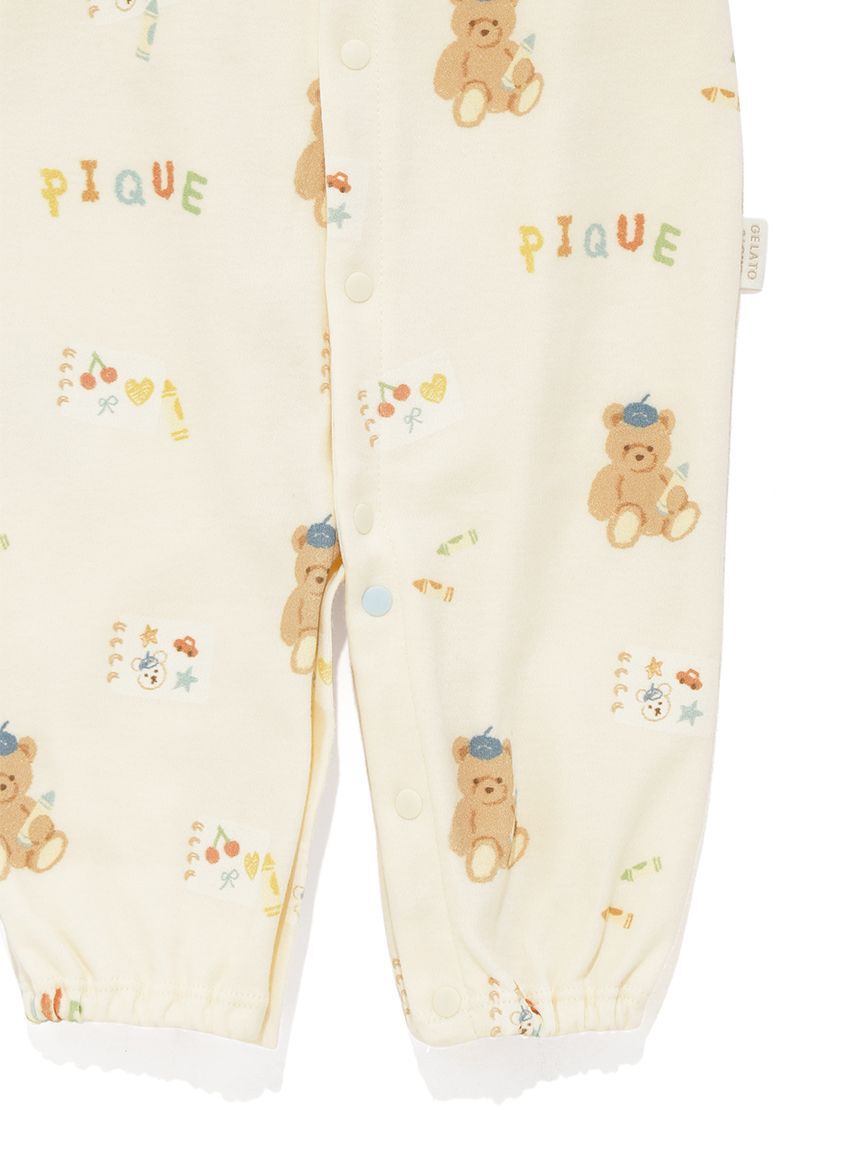 GELATO PIQUE KIDS & BABY「【新生児】ドローイングベア柄2WAYオール」|ロンパース|