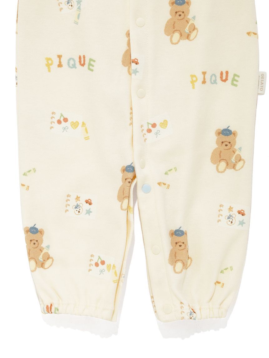 GELATO PIQUE KIDS & BABY「【新生児】ドローイングベア柄2WAYオール」|ロンパース|