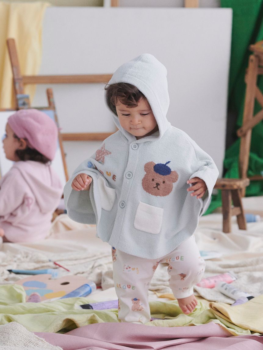 GELATO PIQUE KIDS & BABY「【BABY】エアリーモコドローイングベアポンチョ」|その他ベビーウェア|