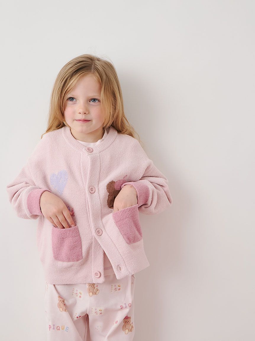 GELATO PIQUE KIDS & BABY「【KIDS】エアリーモコドローイングベアカーディガン」|カーディガン|