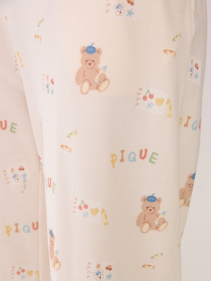 gelato pique「ドローイングベア柄ロングパンツ」|ルームウェア|