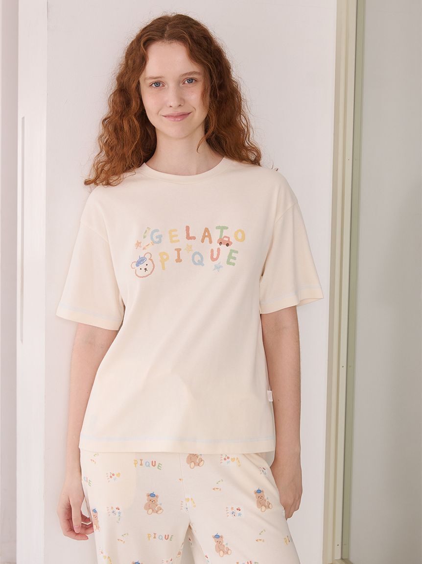 gelato pique「ドローイングベアワンポイントTシャツ」|ルームウェア|