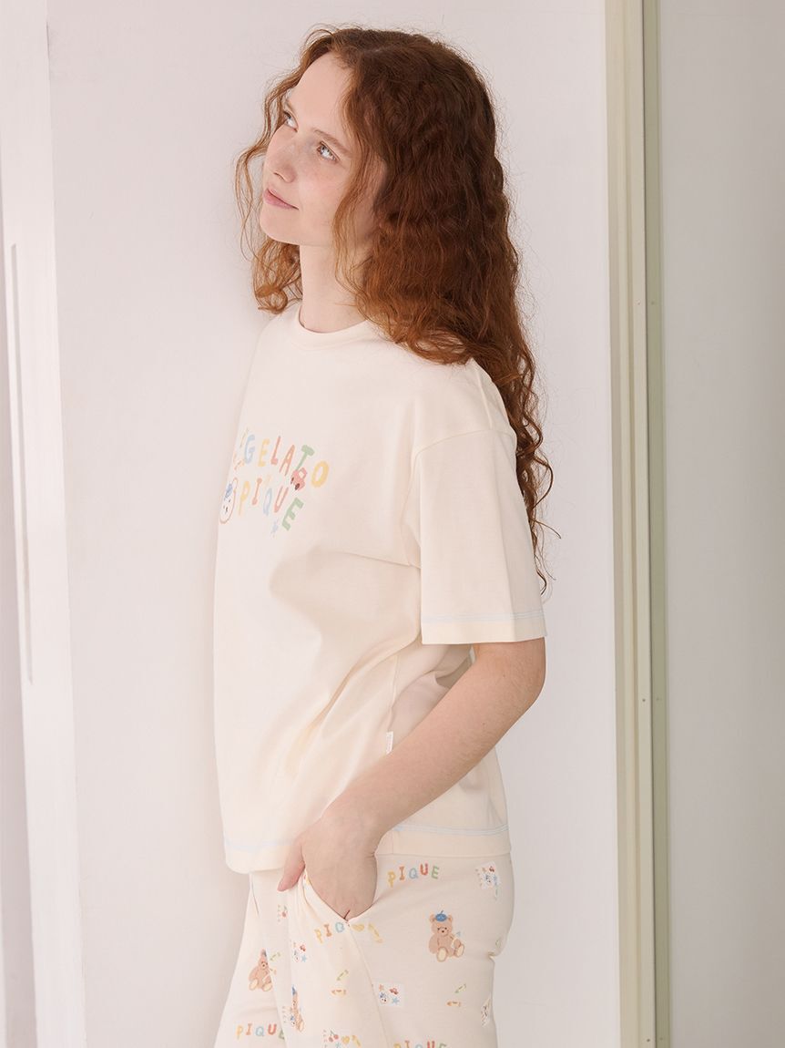 gelato pique「ドローイングベアワンポイントTシャツ」|ルームウェア|