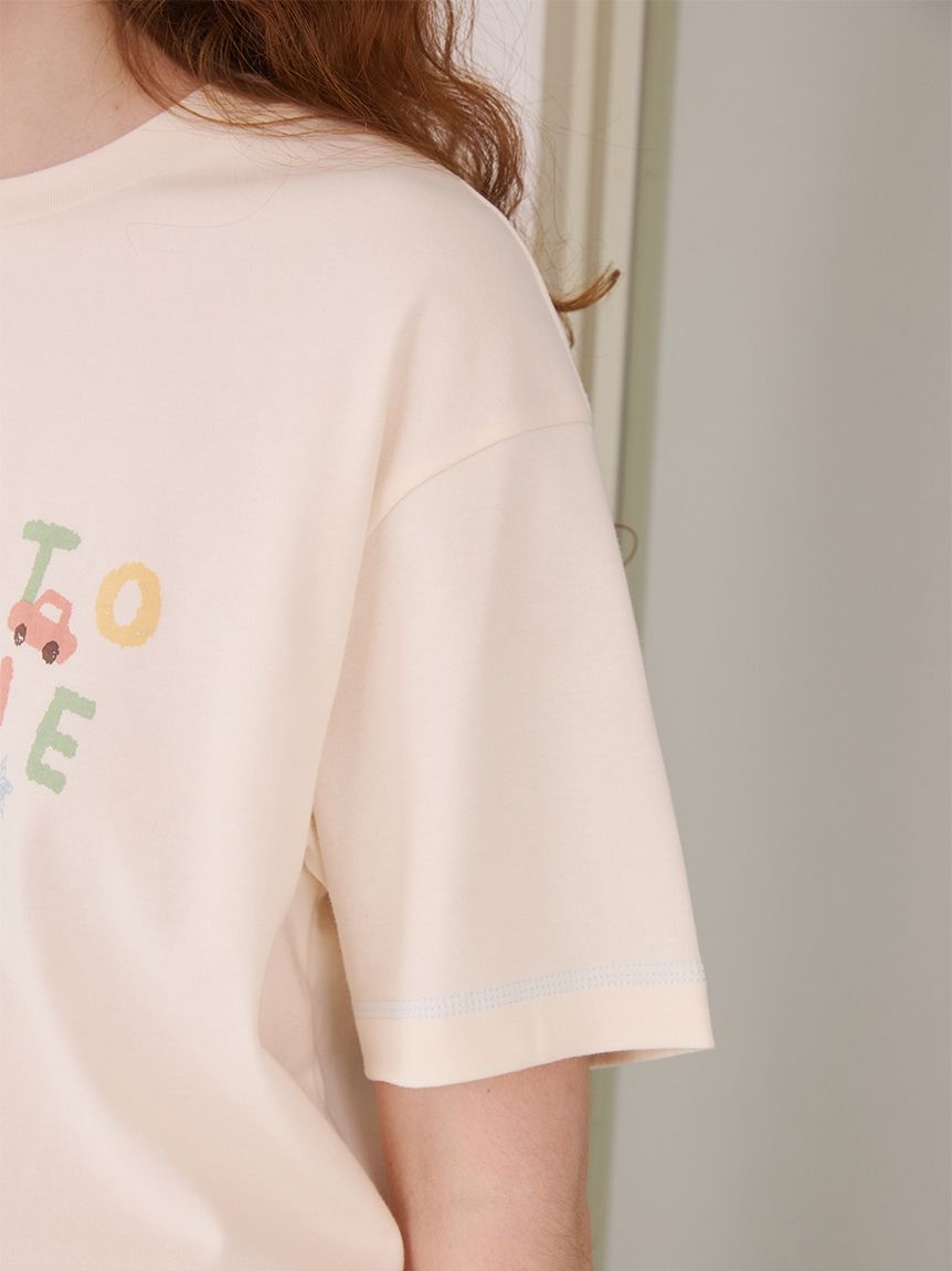 gelato pique「ドローイングベアワンポイントTシャツ」|ルームウェア|