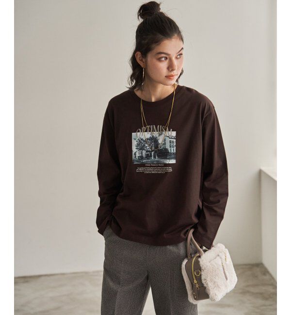 ikka「ロゴフォトプリントロンT」|Tシャツ・カットソー|