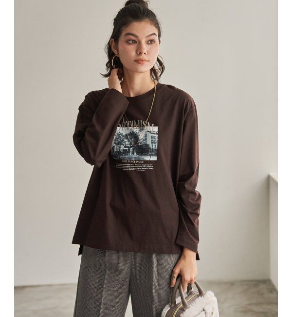 ikka「ロゴフォトプリントロンT」|Tシャツ・カットソー|