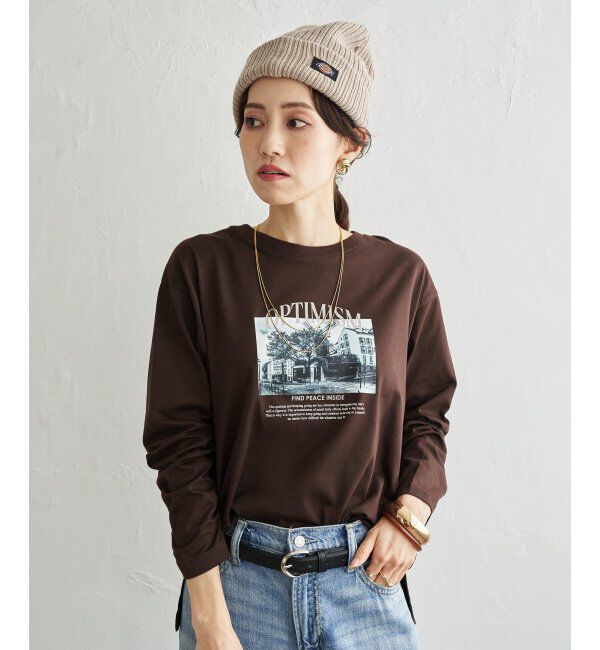 ikka「ロゴフォトプリントロンT」|Tシャツ・カットソー|