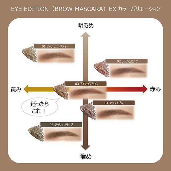 エテュセ「エテュセ アイエディション (ブロウマスカラ) EX 04 アッシュグレー 本体/無香料 (4g)」|アイブロウ|