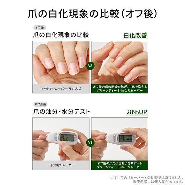  「ohora Natural Care Green Tea 3-in-1 Nail Remover (50ml)」|ネイルケア|