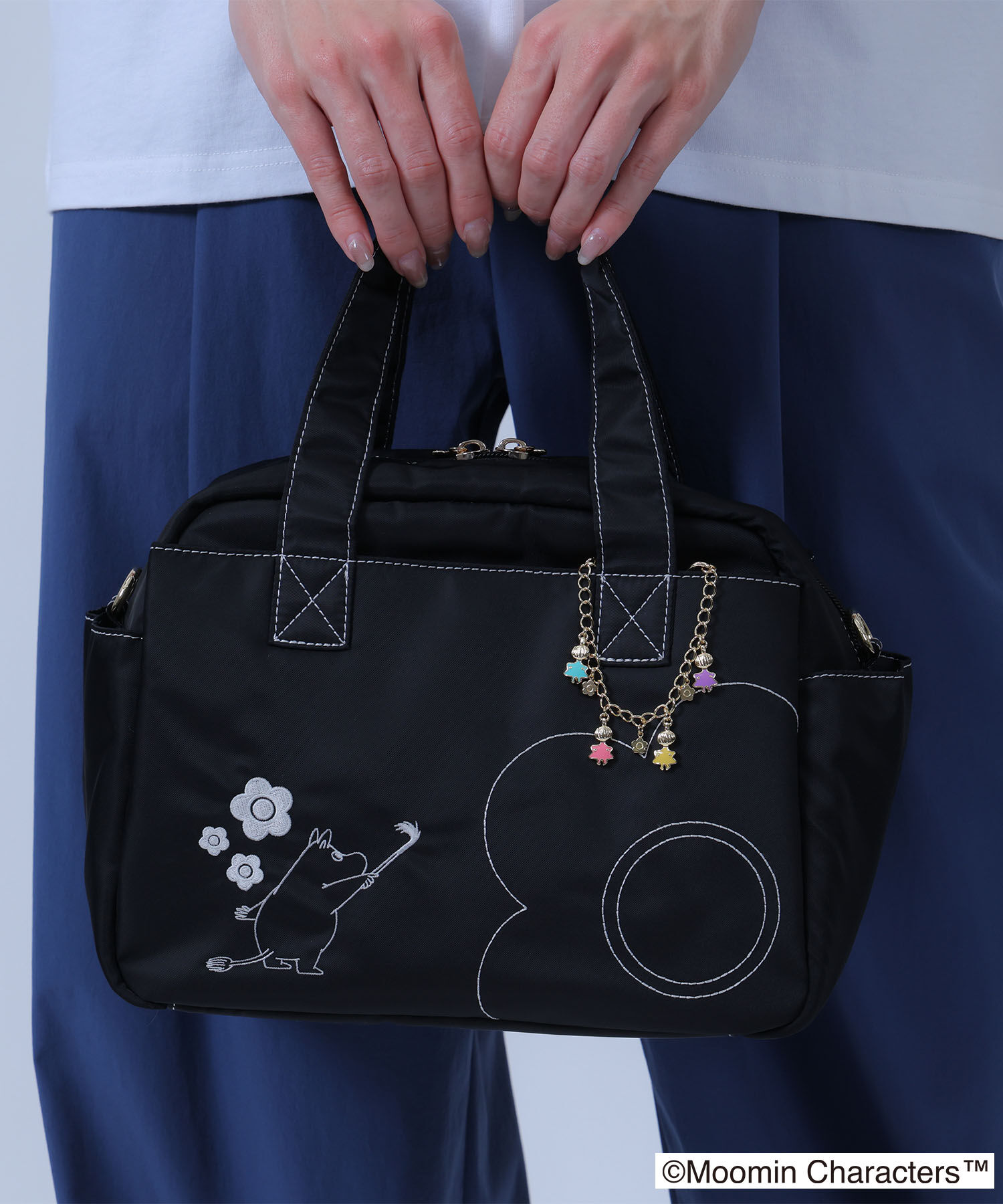 MARY QUANT「MOOMIN&times;MQナイロン 2WAYミニトート」|トートバッグ|ブラック