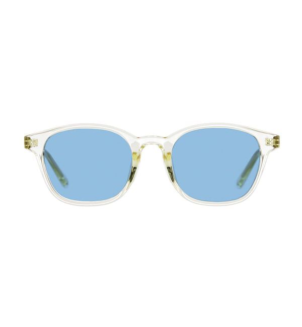  「SUNCUTGlasses/UV100%CUT ウェリントン型 サングラス | カラーレンズ 太縁フレーム  紫外線対策 UVカット」|サングラス|薄イエロー