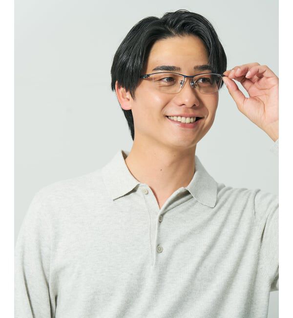  「 ウェリントン型 メガネ | 軽量 眼鏡 伊達めがね メタル BASIC METAL (ベーシックメタル) レンズ交換券付」|メガネ|ネイビー3