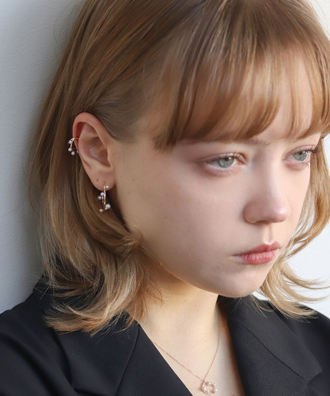  「パール リリー イヤーカフ| K10YG【片耳用】」|イヤーカフ|