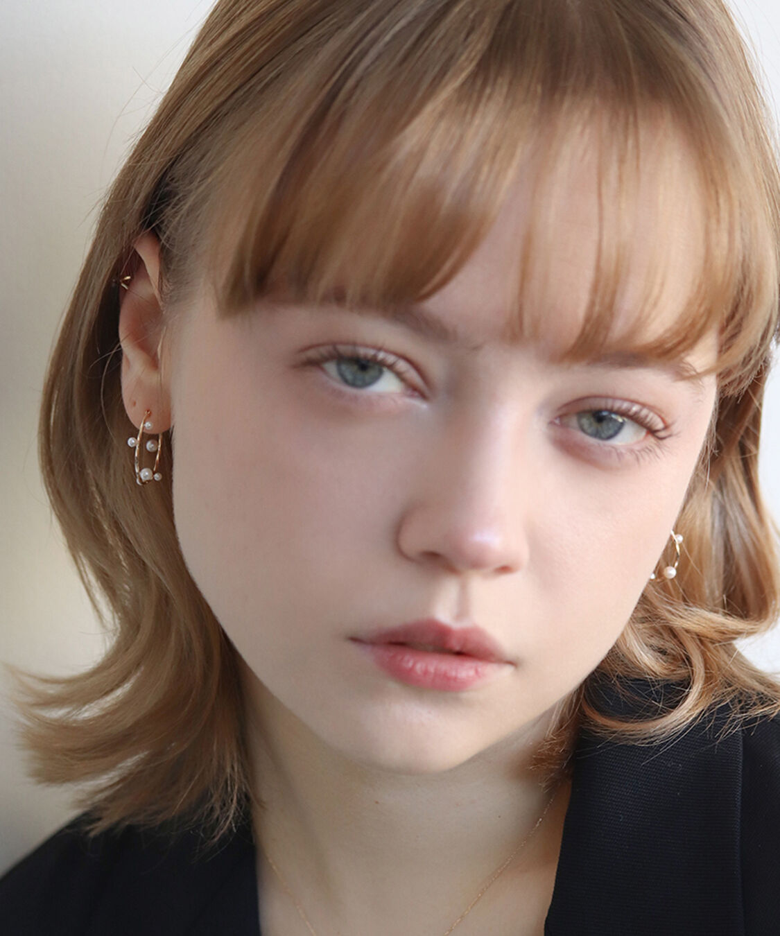  「パール リリー スナップ フープ ピアス| K10YG」|ピアス|