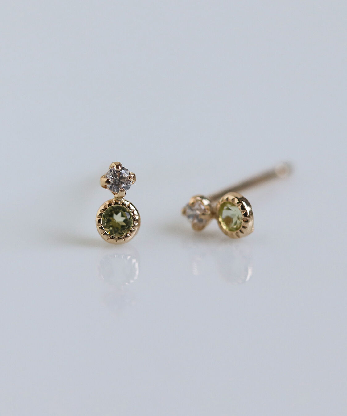  「カラーストーン / キュービックジルコニア ピアス | K10YG」|ピアス|