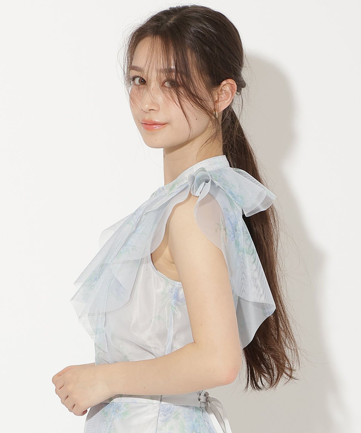 WILLSELECTION「フラワーメッシュラッフルブラウス」|シャツ・ブラウス|