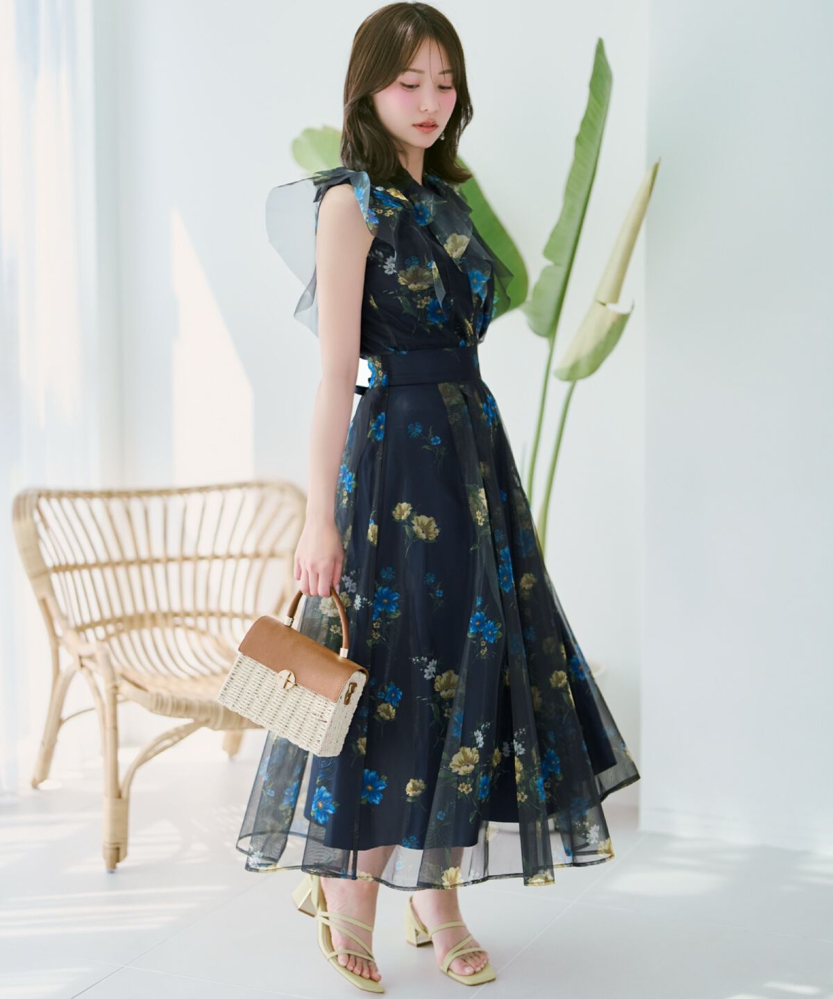 WILLSELECTION「フラワーメッシュラッフルブラウス」|シャツ・ブラウス|