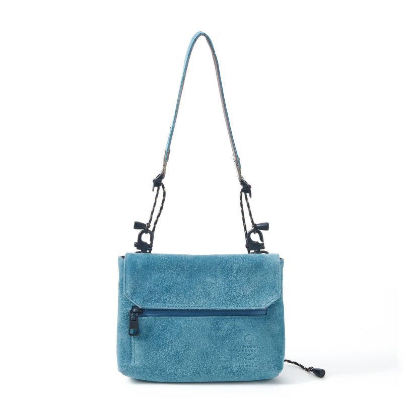 AS2OV「AS2OV / アッソブ WP SUEDE WALLET SHOULDER」|ショルダー・メッセンジャー|ターコイズ