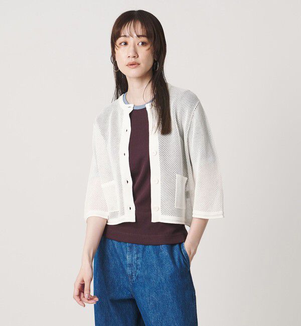UNITED ARROWS「リブ バイカラーパイピング 五分袖 Tシャツ」|Tシャツ・カットソー|