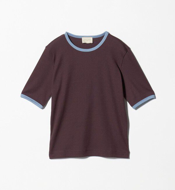 UNITED ARROWS「リブ バイカラーパイピング 五分袖 Tシャツ」|Tシャツ・カットソー|
