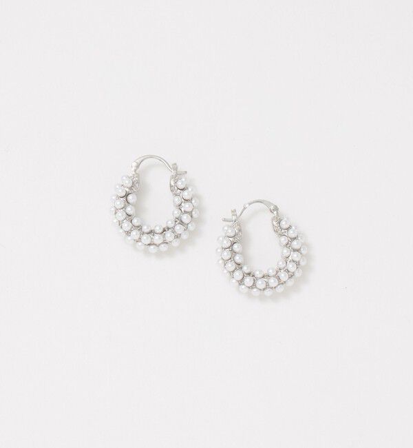 UNITED ARROWS「イミテーションパール フープピアス」|ピアス|SILVER
