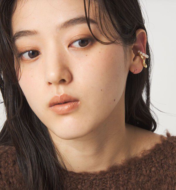 UNITED ARROWS green label relaxing「【WEB限定】2本セット イヤーカフ（ホワイトパーツ）/ イヤカフ」|イヤリング|