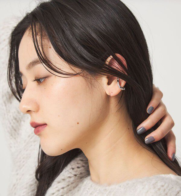 UNITED ARROWS green label relaxing「【WEB限定】2本セット イヤーカフ（ホワイトパーツ）/ イヤカフ」|イヤリング|