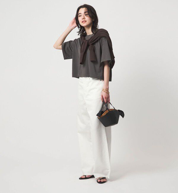 UNITED ARROWS green label relaxing「＜スタイリスト兵藤千尋さんコラボ＞クロップド ワイド Tシャツ UVカット」|Tシャツ・カットソー|