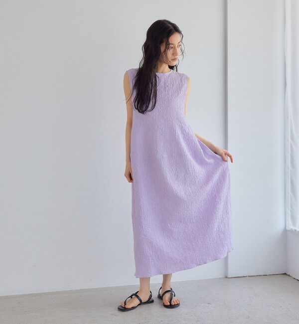 EMMEL REFINES「＜EMMEL REFINES＞EM フクレジャガード ノースリーブ ワンピース」|ワンピース|