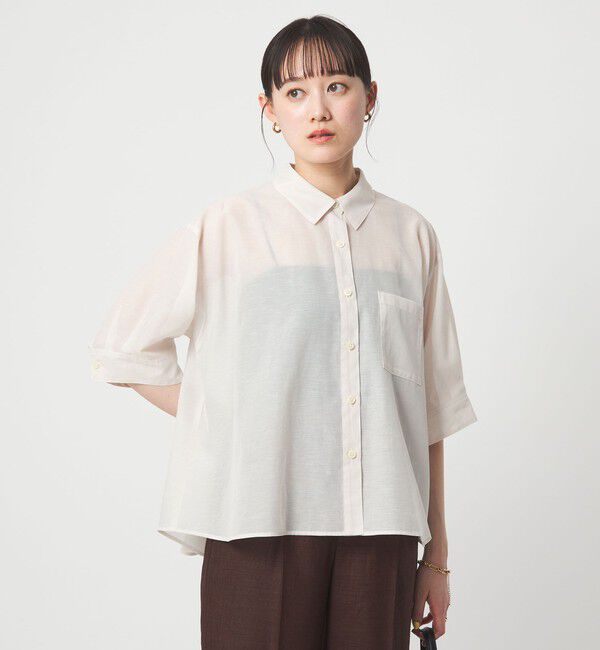 UNITED ARROWS green label relaxing「アキハ バック タック シャツ」|シャツ・ブラウス|OFF WHITE
