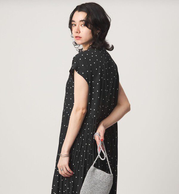 UNITED ARROWS green label relaxing「［size SHORT/TALLあり］全方位映えプリーツワンピ ドット」|ワンピース|