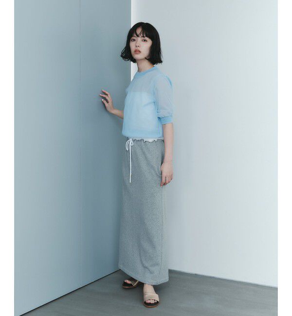 EMMEL REFINES「＜EMMEL REFINES＞EM レイヤード シアー ショートスリーブ ニット」|ニット・セーター|