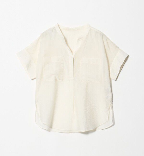 UNITED ARROWS green label relaxing「シアー ストライプ ポケット ショートスリーブ ブラウス」|シャツ・ブラウス|