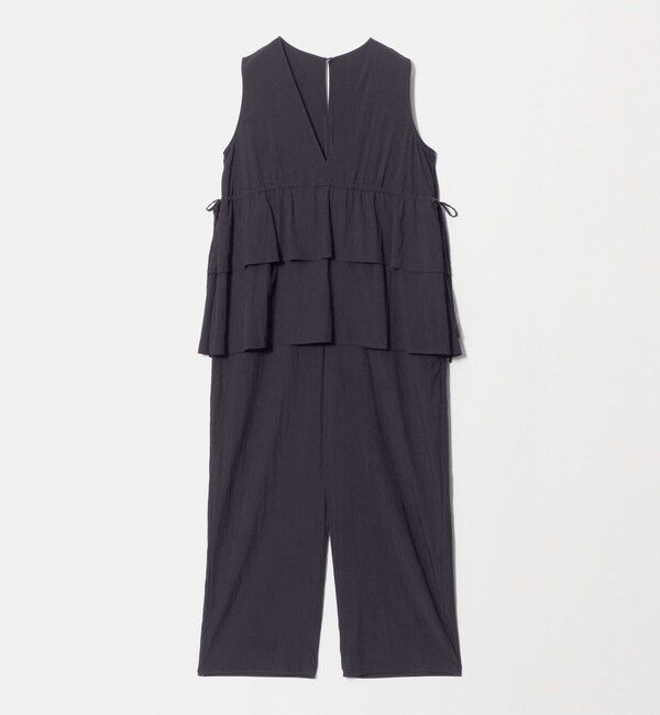UNITED ARROWS green label relaxing「ペプラム ギャザー オールインワン」|オールインワン|BLACK
