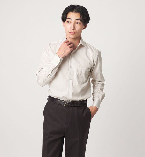UNITED ARROWS green label relaxing「コットン ナローストライプ ワイドカラー ドレスシャツ -イージーアイロン-」|シャツ・ブラウス|BEIGE