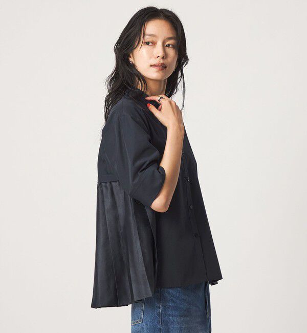 UNITED ARROWS green label relaxing「プリーツ ドッキング ショートスリーブ シャツ」|シャツ・ブラウス|