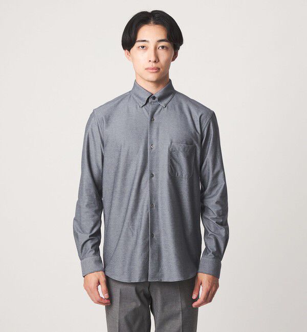UNITED ARROWS green label relaxing「エブリット TC ツイル ジャージー スナップ ボタンダウン シャツ -ストレッチ・イージーアイロン・吸水速乾」|シャツ・ブラウス|