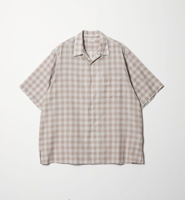 STEVEN ALAN「＜Steven Alan＞ コットン/シルク オンブレーチェック オープンカラー シャツ BOX」|シャツ・ブラウス|BEIGE