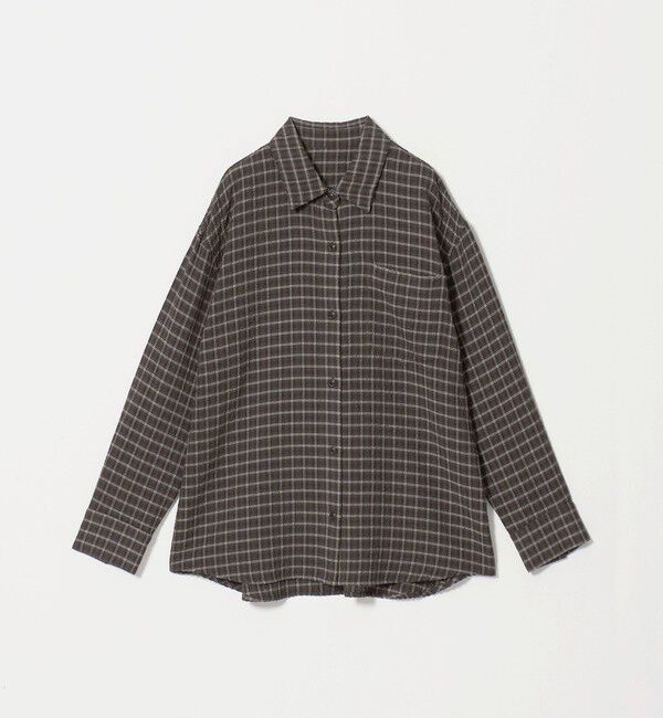 BEAUTY&YOUTH UNITED ARROWS「レーヨンブレンド チェック オーバーサイズシャツ」|シャツ・ブラウス|BLACK