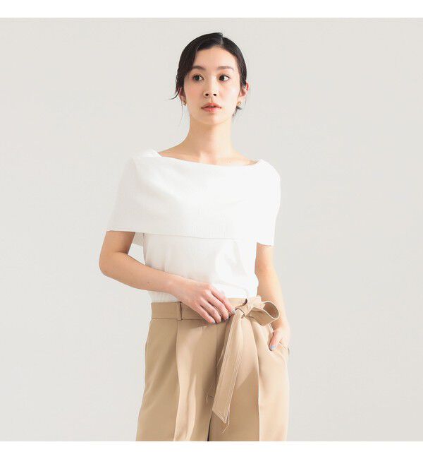 Demi-Luxe BEAMS 「オフショルダー ノースリーブ プルオーバーニット」|ニット・セーター|