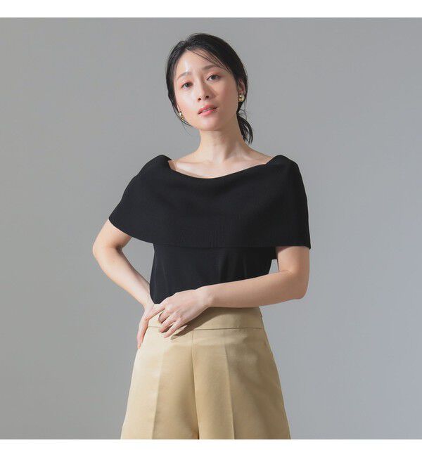 Demi-Luxe BEAMS 「オフショルダー ノースリーブ プルオーバーニット」|ニット・セーター|