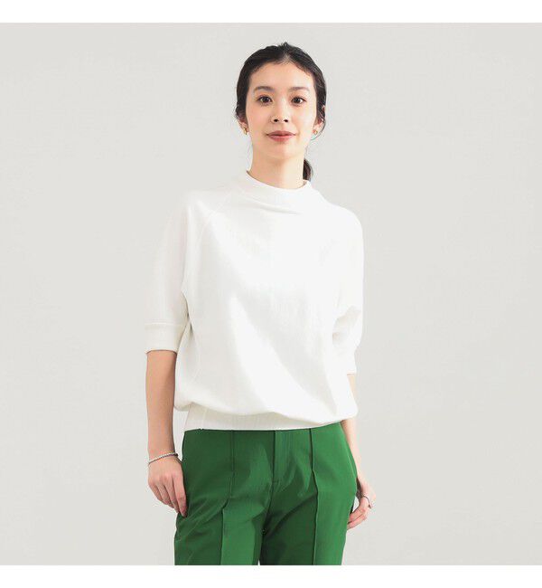 Demi-Luxe BEAMS 「AK+1 / モックネック ハーフスリーブ スウェット」|ニット・セーター|