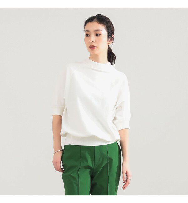 Demi-Luxe BEAMS 「AK+1 / モックネック ハーフスリーブ スウェット」|ニット・セーター|