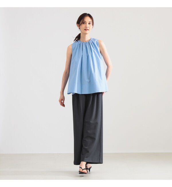 Demi-Luxe BEAMS 「ワイド ヘム ギャザー ノースリーブ ブラウス」|シャツ・ブラウス|