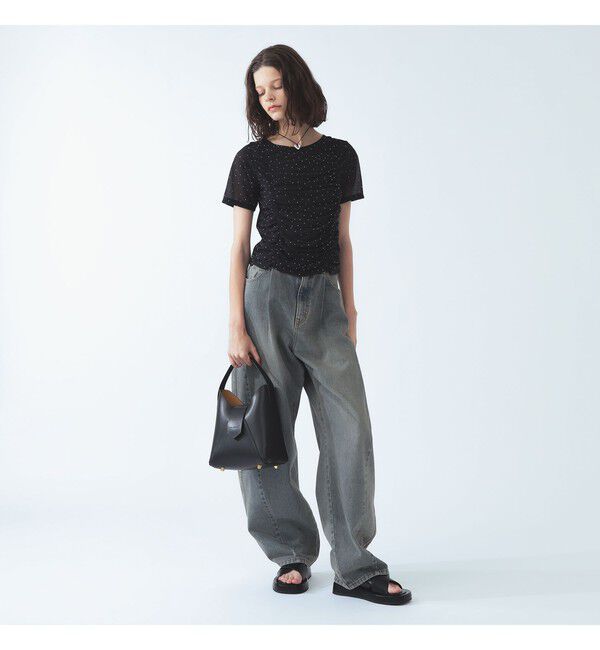 Ray BEAMS 「シアー ドット ギャザー シーム Tシャツ」|Tシャツ・カットソー|