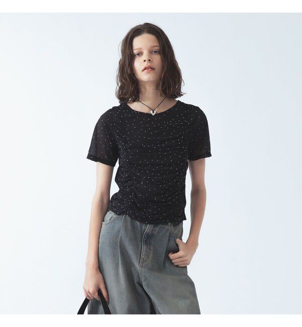 Ray BEAMS 「シアー ドット ギャザー シーム Tシャツ」|Tシャツ・カットソー|
