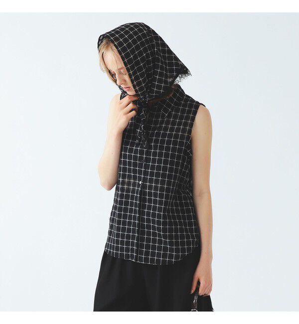 Ray BEAMS 「チェック バブーシュカ ノースリーブ シャツ」|シャツ・ブラウス|