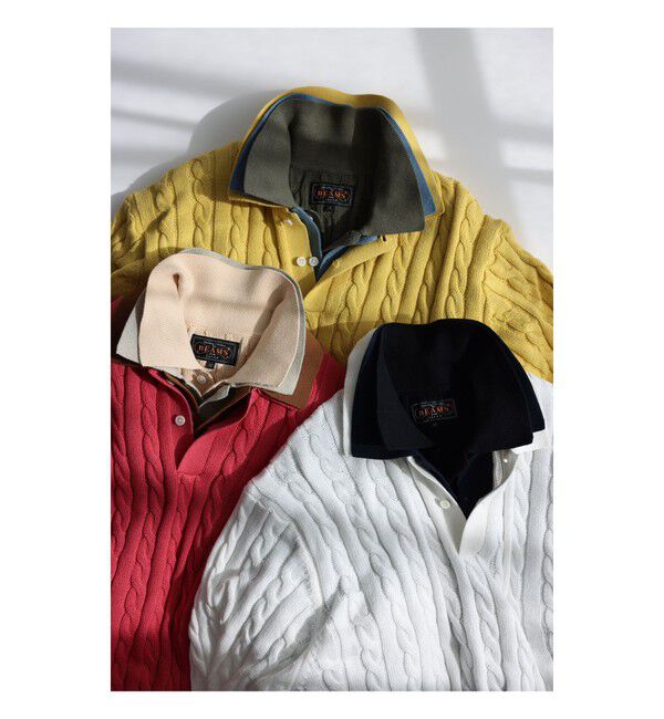BEAMS PLUS「Knit Polo Cable」|ポロシャツ|